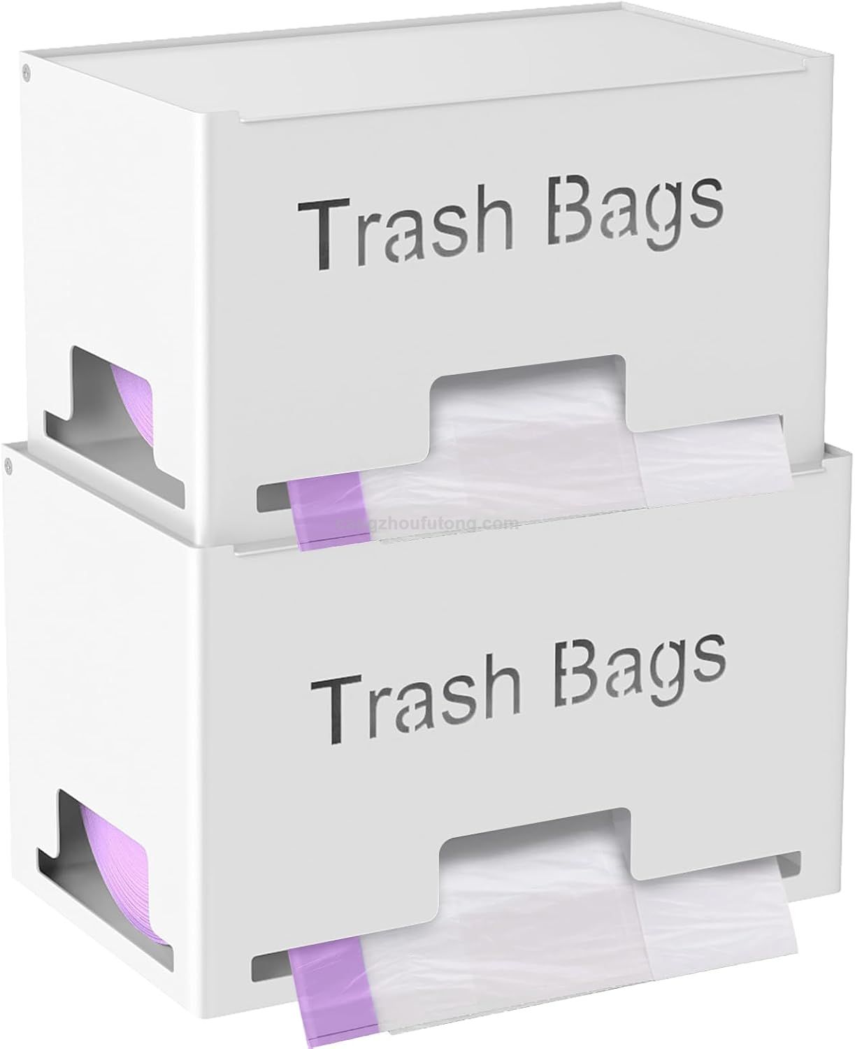 White Wall Mounted Freestanding Extra Large Trash Bag Holder Garbage Bag Dispenser Holder