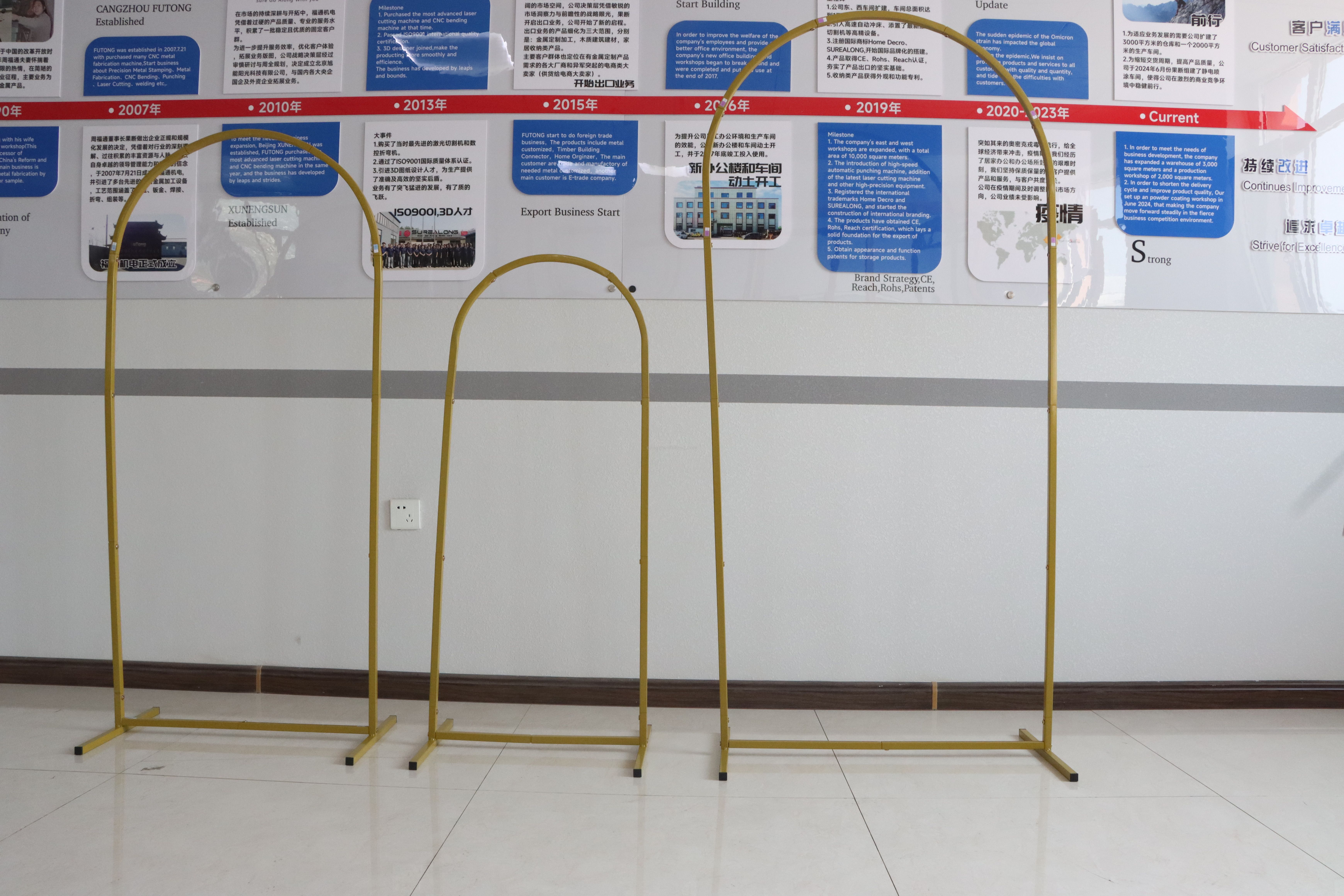 Metal Arch Backdrop Stand Set of 3 Wedding Arch Stand 7.2FT & 6.6FT & 6FT Arched Backdrop Frame for for Wedding Ceremony