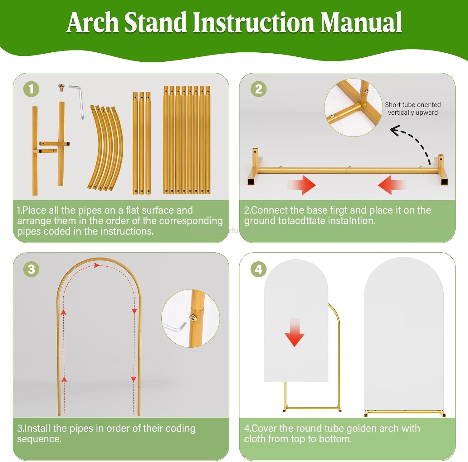 7.2ft, 6.6ft, 6ftArch Backdrop Stand And Cover Set,Arch Stand