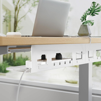 Under Desk Cable Management Tray Power Strip Holders Heavy Duty Steel Cord Organizer for Desk Office Home