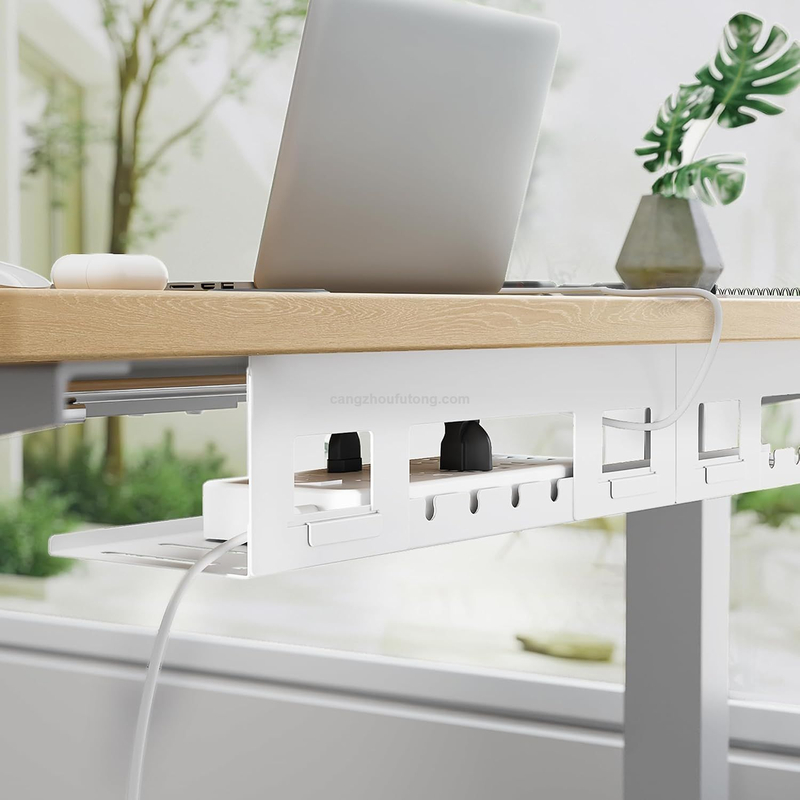 Under Desk Cable Management Tray Power Strip Holders Heavy Duty Steel Cord Organizer for Desk Office Home