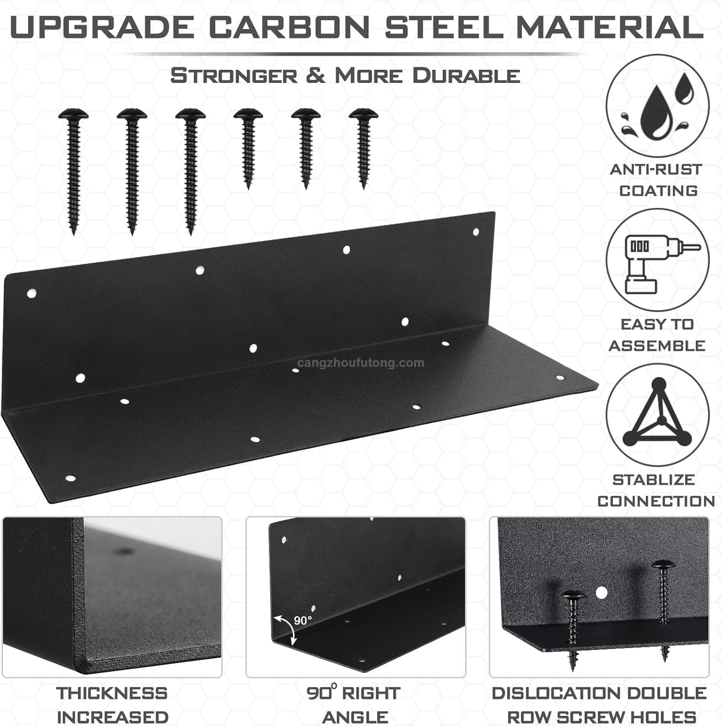 Raised Garden Bed Corner Brackets 11"×3"×3" Fits 12"-24" Garden Beds