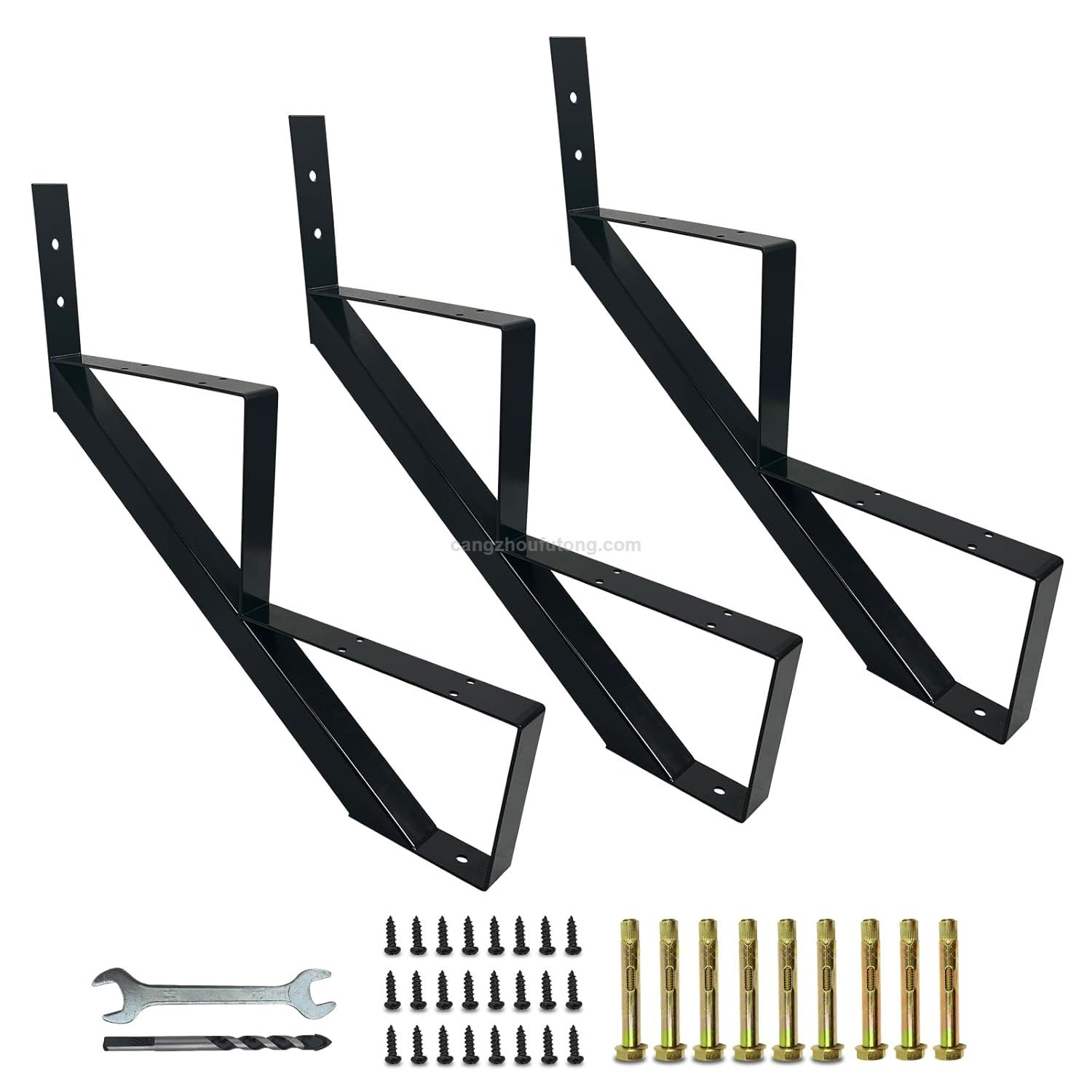 1 Step Metal Stair Step Stringers 1 Step Steel Riser Stringer for 12.0 inch Height Deck Steel Stair Riser