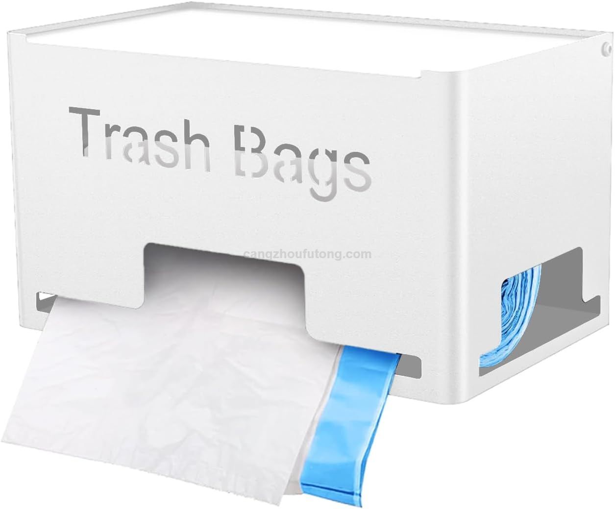 Large Trash Bag Holder Garbage Bag Dispenser Roll Holder White Trash Bag Storage Organizer