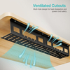 Under Desk Cable Management Tray 15.7'' Screw-Mount Steel Rack Easy under-table mounting cables organizer