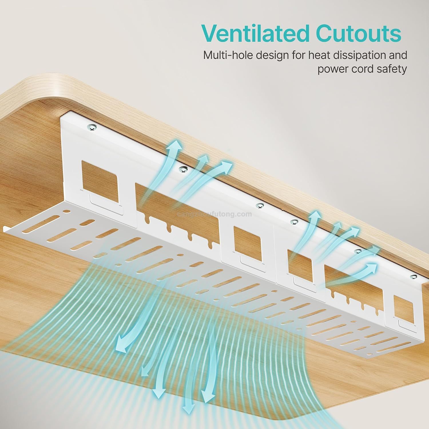 Under Desk Cable Management Tray Wire Cord Organizer for Standing Desk or Table Power Strip Holder