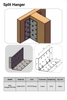 Split Hanger Suitable for Various Widths of Timber Beam