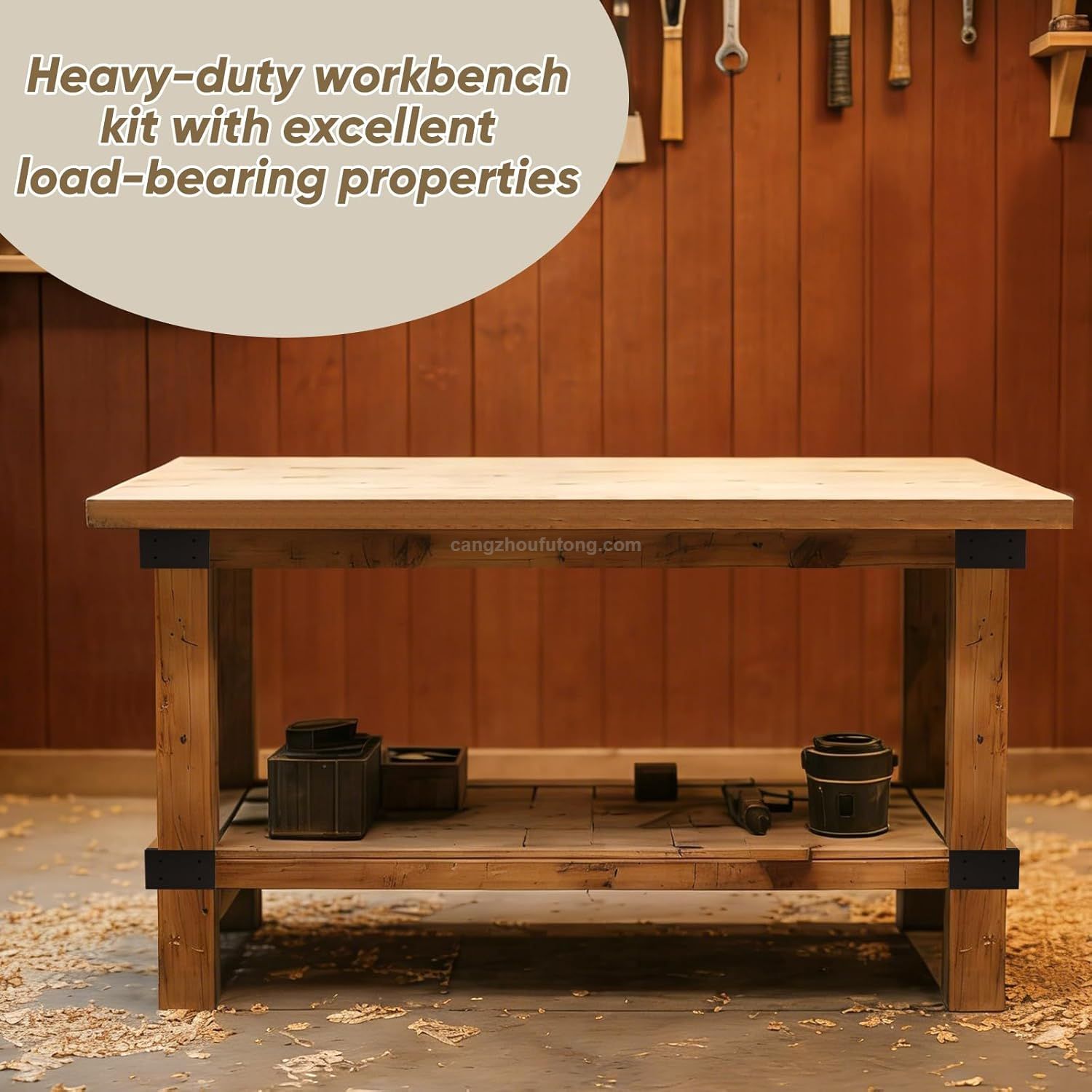Heavy Duty Workbench Bracket Kit 3-Way Right Angle Corner Brackets for Workbenches,Garage Shelves,DIY Woodworking Projects