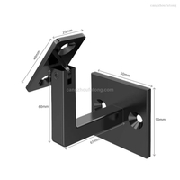 304 Stainless Steel Adjustable Black Handrail Bracket for Staircase , Swivel Square Modern Stair Railing Brackets Indoor Or Outdoor