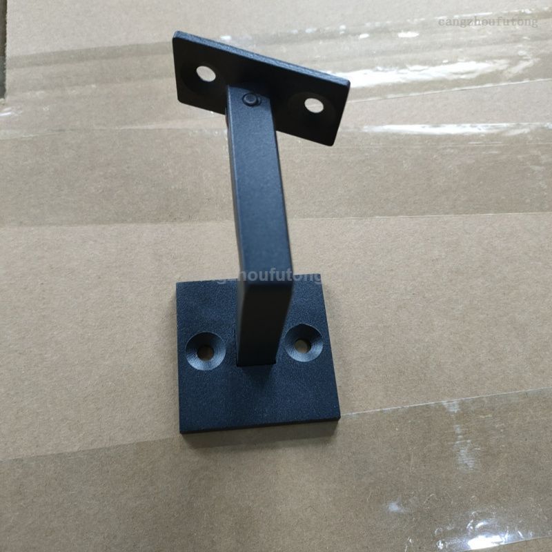 304 Stainless Steel Adjustable Black Handrail Bracket for Staircase , Swivel Square Modern Stair Railing Brackets Indoor Or Outdoor