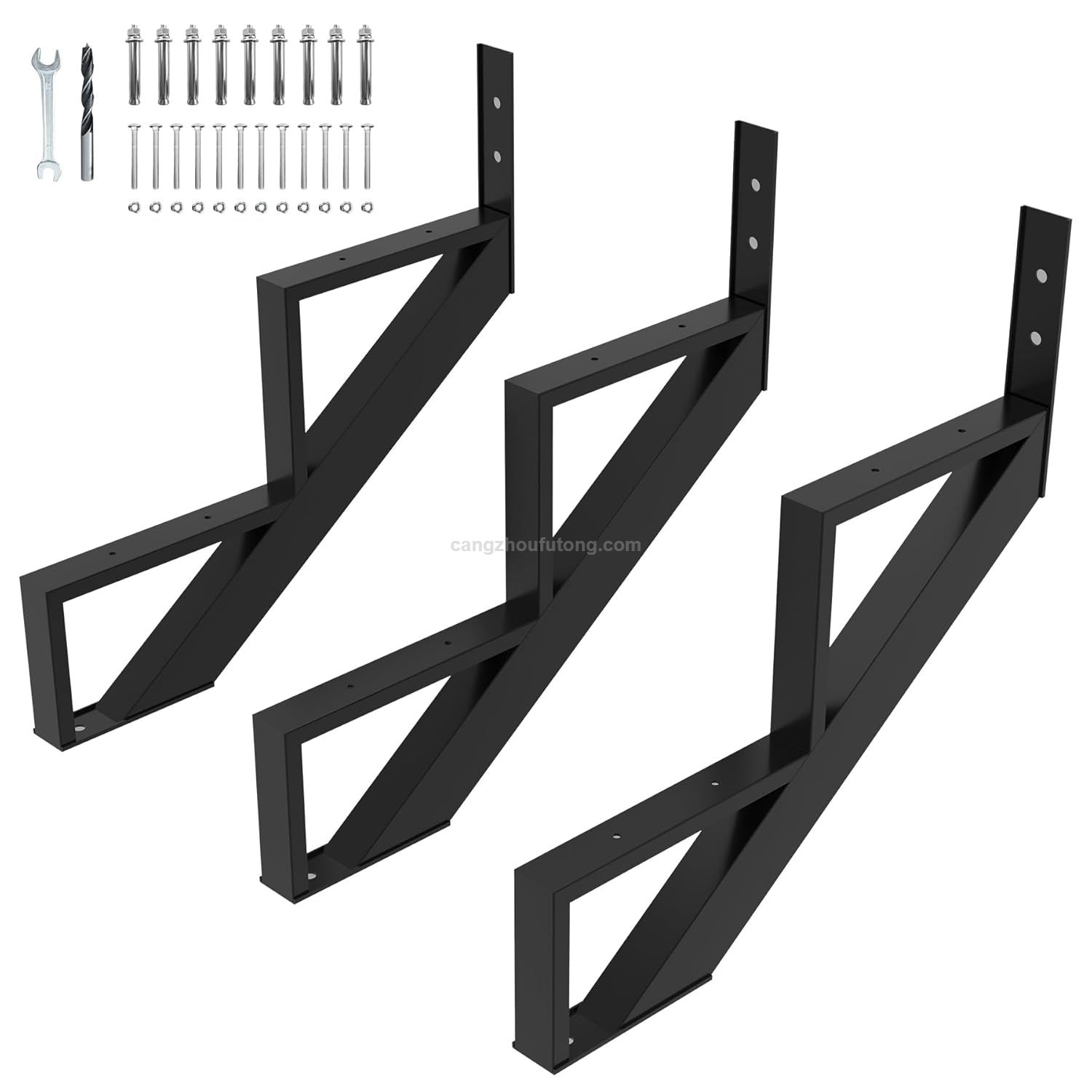 Metal Stair Step Stringer 3 Step Steel Stair Riser for Deck Height 18.9 Inch Stair Stringer for Outdoor Steps Stairs