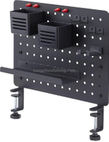 Desk Clamp On Pegboard with 16 Inches Organizer Shelf
