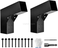 Heavy Duty DIY Wood Post Bracket 30° Angled 2-Way L-Shaped Slant Pergola Roof Brackets for Pavilion Porch Deck