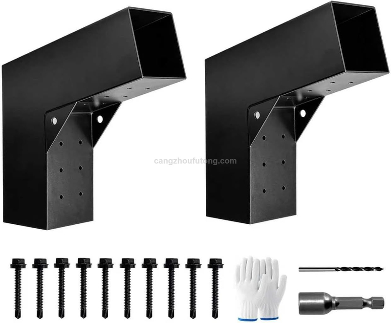Heavy Duty DIY Wood Post Bracket 30° Angled 2-Way L-Shaped Slant Pergola Roof Brackets for Pavilion Porch Deck