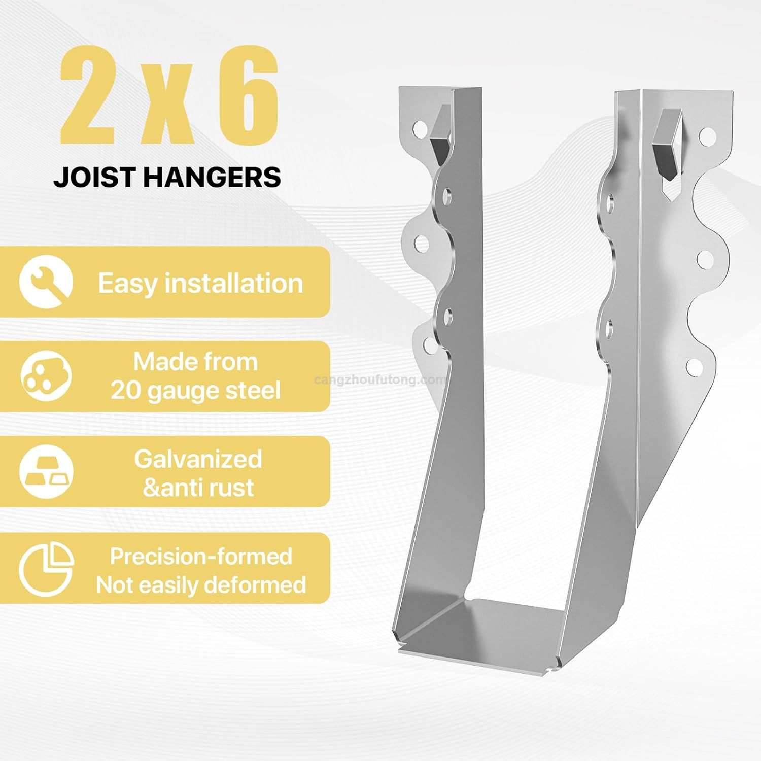 LU26 Black Face Mount Joist Hangers for Rafter Hurricane Ties Joist Hangers, Tie Brackets for Floor Deck And Ceiling Trusses