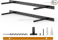 2pcs Floating Shelf Bracket Heavy Duty Floating Mantel Bracket Black Metal Decorative Floating Shelf Hardware Hidden Shelving Mounting Brackets