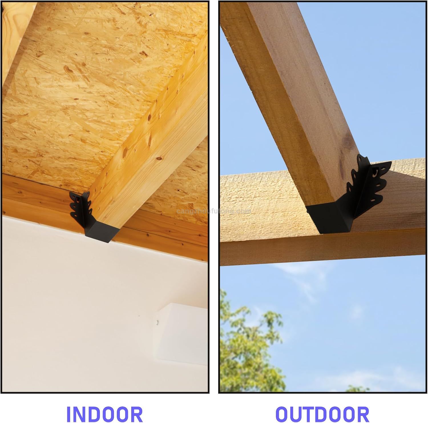 LU26 Black Face Mount Joist Hangers for Rafter Hurricane Ties Joist Hangers, Tie Brackets for Floor Deck And Ceiling Trusses