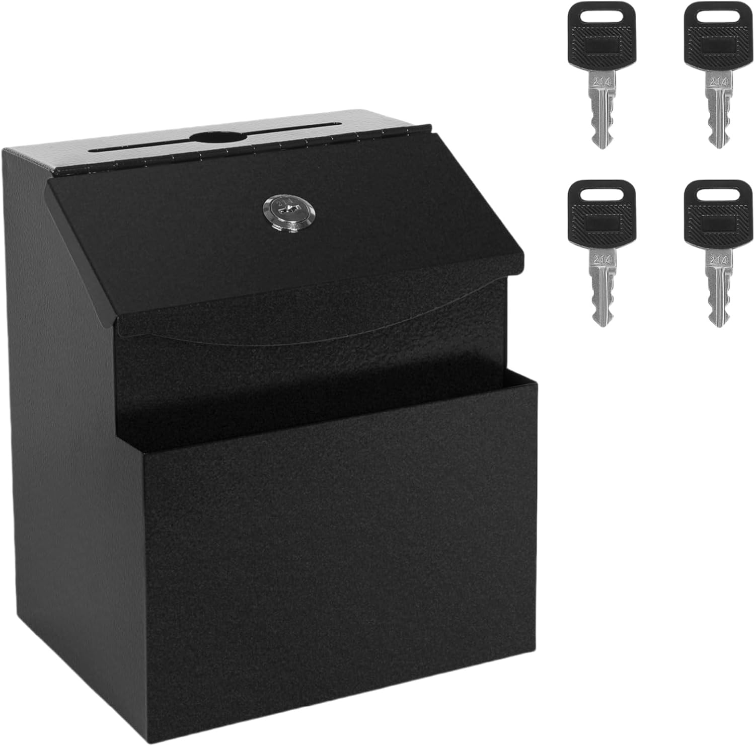 Wall Mounted Metal Donation Box with Key Lock Iron Ballot Container for Cash Collection Safe Mailbox 