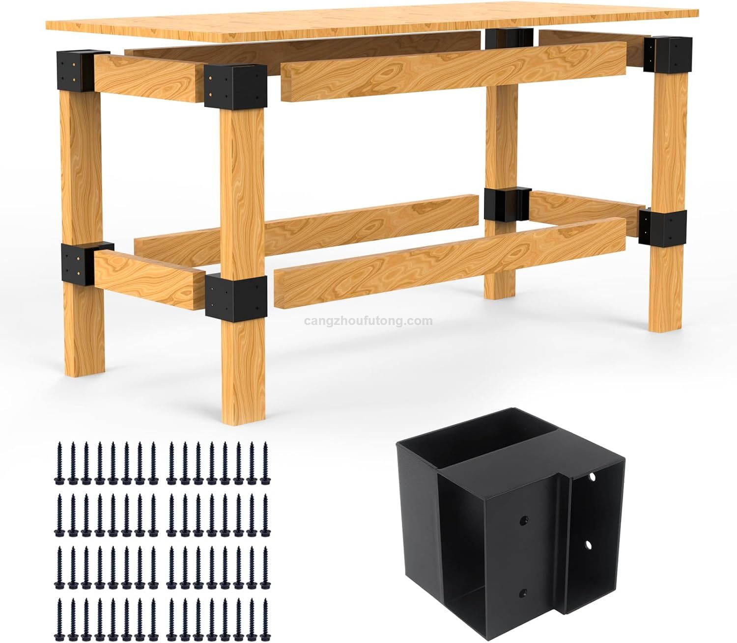 Heavy Duty Steel Workbench Corner Brackets Shelving Hardware Kit DIY Kit Powder Coated Fits 2x4 Wood