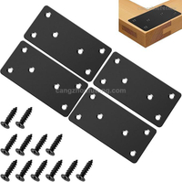  Metal Flat Straight Brace Bracket, 4'' X 2'' (L X W) Stainless Steel Mending Plate, Joining Bracket Wood Connectors for Furniture Corner Braces with Screws