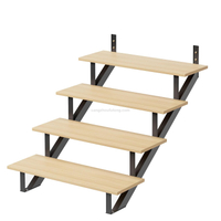 Steel Stair Riser 1-Step Steel Stair Stringer for Outdoor Steps Steel Stair Riser with 1/2/3/4/5/6/7 Steps